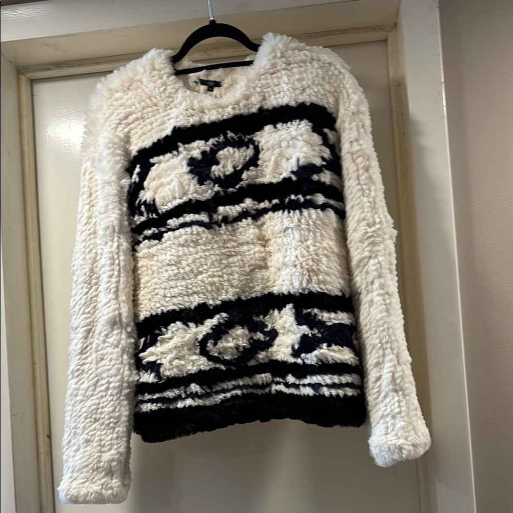 TIBI MODA OPERANDI Fair Isle Rabbit Fur Sweater